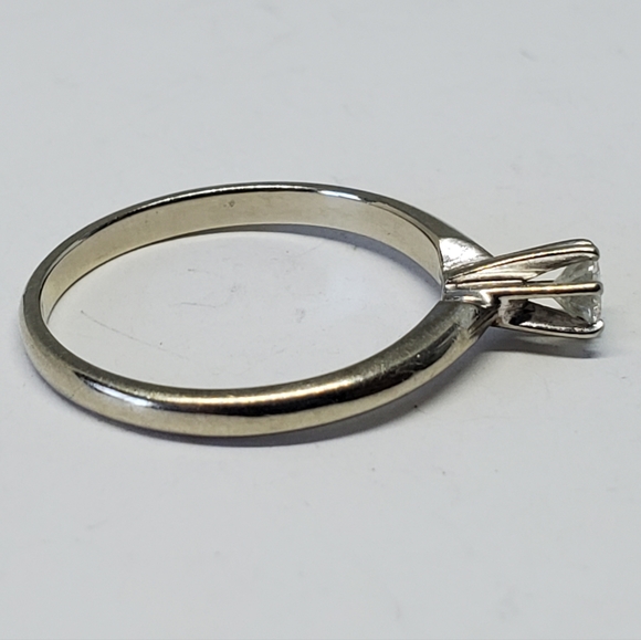 Vintage Prism-Lite Diamond 14k White Gold Engagement Ring - Picture 3 of 12